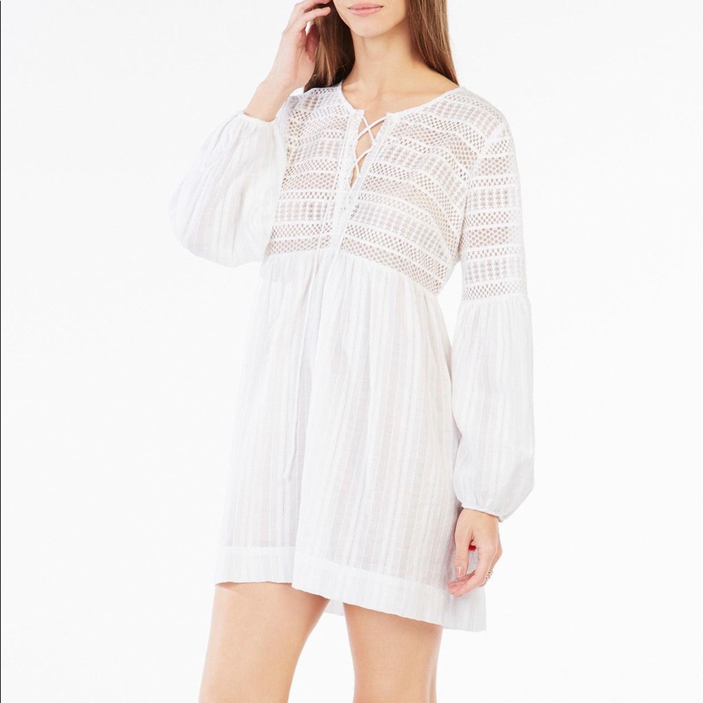 BCBG Maxazria Evanne Lace-Up Peasant Dress